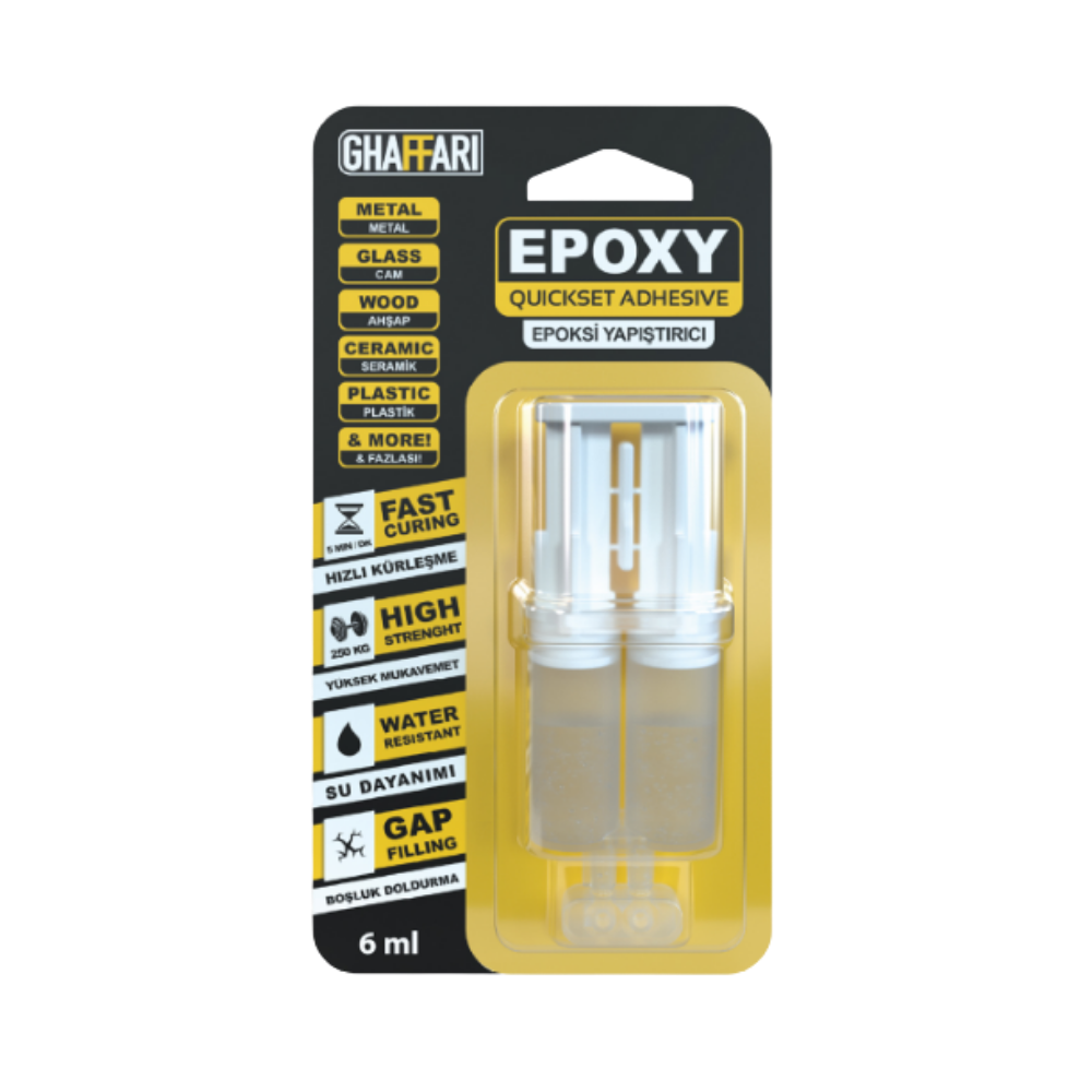 GHAFFARİ EPOKSİ HIZLI YAPIŞTIRICI 6 ML ŞEFFAF