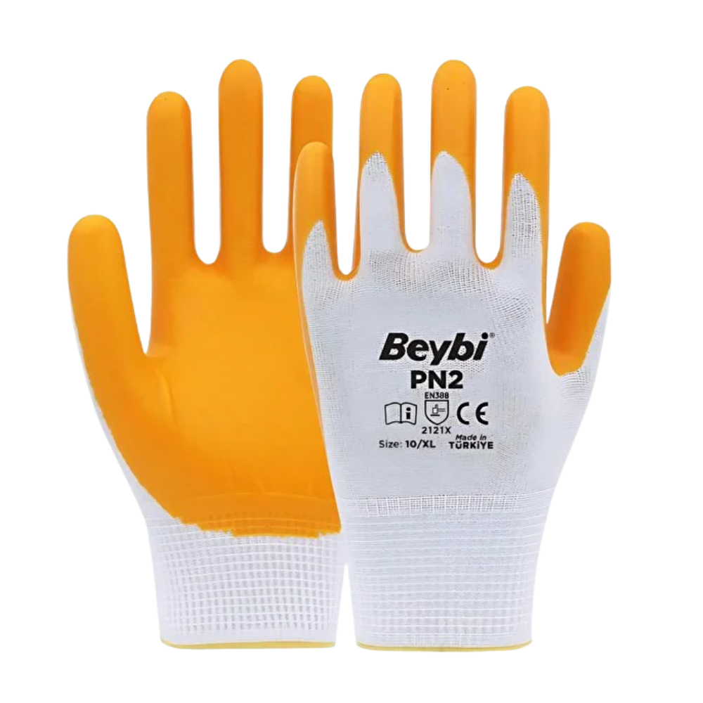 BEYBİ PN2 POLYESTER ELDİVEN SARI-BEYAZ NO:10