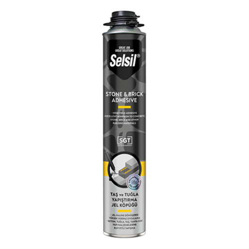 SELSİL STONE & BRICK ADHESIVE (TAŞ VE TUĞLA YAPIŞTIRMA JEL KÖPÜĞÜ) 750 ML / 830 GR