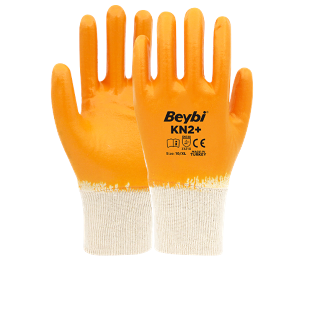 BEYBİ KN2+ TAM KAPLI PAMUK NİTRİL ELDİVEN NO:9